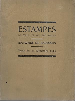 Catalogue des estampes des Écoles anglaise et française du XVIIIè et XIXè siècle