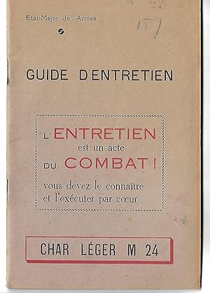 guide entretien CHAR Léger M24 - État-Major de l'Armée - 1950