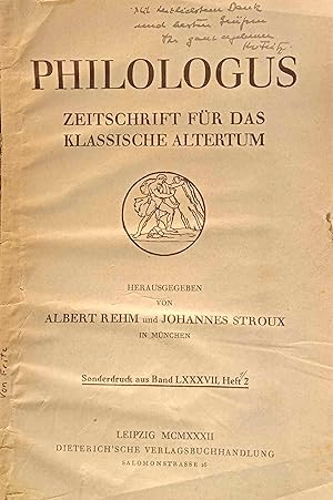 Platon, Theatet und die antike Mathematik. Sonderdruck aus Philologus Zeitschrift für das klassis...