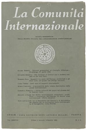 LA COMUNITA' INTERNAZIONALE - 1983 N. 1-2: