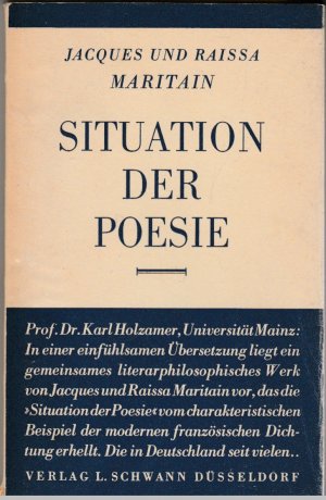 Imagen del vendedor de Situation der Poesie a la venta por BuchSigel