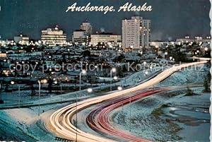 Postkarte Carte Postale 73848068 Anchorage Alaska USA Alaska at night beautiful scenic city in So...