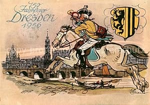 Bild des Verkufers fr Postkarte Carte Postale 73853442 Dresden Elbe 750 Jahrfeier Sachsenschau Briefmarken-Ausstellung Postill zum Verkauf von Versandhandel Boeger