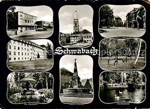 Postkarte Carte Postale 73853606 Schwabach Stadtsparkasse Rathaus Kirche Stadtpark Krankenhaus Br...