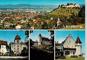 Postkarte Carte Postale 13856583 Lenzburg AG Panorama Schloss Teilansichten Lenzburg AG