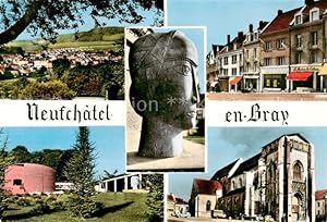 Postkarte Carte Postale 13857023 Neufchatel-en-Bray 76 Seine-Maritime Eglise Théâtre Mairie Rue F...