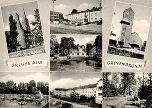 Postkarte Carte Postale 73855261 Grevenbroich Bernardus-Heim Kirche Stadtverwaltung Freibad Krank...