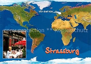 Bild des Verkufers fr Postkarte Carte Postale 13856308 Strassburg Strasbourg 67 Bas-Rhin Weltkarte In der Altstadt zum Verkauf von Versandhandel Boeger