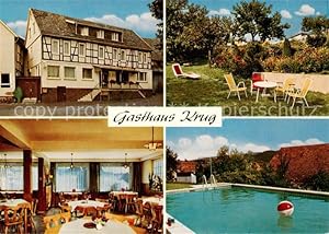 Postkarte Carte Postale 13862742 Grebault-Mesnil Gasthaus Pension Krug Garten Gaststube Schwimmba...