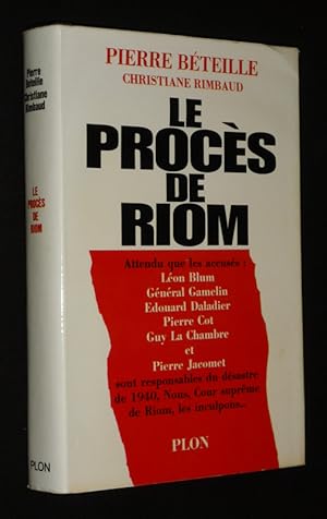 Image du vendeur pour Le Procs de Riom mis en vente par Abraxas-libris