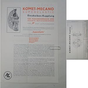 Immagine del venditore per Komet-Mecano Superelastic Einscheiben-Kupplung fr Personenwagen und leichte Nutzfahrzeuge Type "P" * 2 O r i g i n a l - B l  t t e r venduto da Galerie fr gegenstndliche Kunst