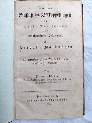 Imagen del vendedor de Ueber den Einflu der Verkoppelungen in Nord-Deutschland auf den eintreffenden Holzmangel; a la venta por Antiquariat H. Carlsen