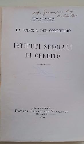 Seller image for ISTITUTI SPECIALI DI CREDITO(1942) for sale by Invito alla Lettura