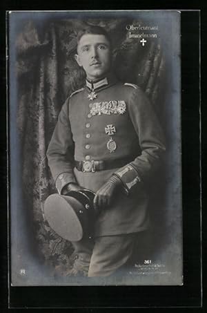 Foto-Ansichtskarte Sanke Nr. 361: Oberleutnant Max Immelmann in Uniform