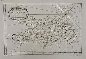 Carte de l'Isle de Saint Domingue. Kupferstich-Karte v. Jacques-Nicolas Bellin aus Prevost "l'His...