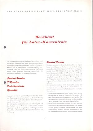 Merkblatt für Latex-Konzentrate.