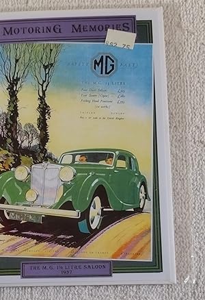 The M.G. 1 1/2 Liter Saloon 1937 [Automobile]: Motoring Memories; Advertising Reproduction Greeti...