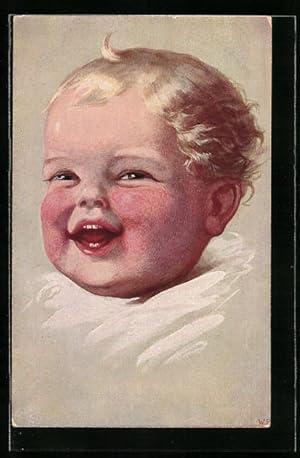 Bild des Verkufers fr Knstler-Ansichtskarte Wally Fialkowska: Curly Locks, Gesicht von einem Kleinkind zum Verkauf von Bartko-Reher