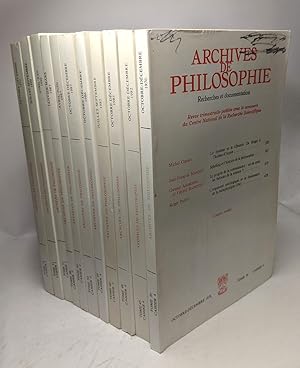 Archives de philosophie - recherches et documentation - 11 volumes de 1976 et 1992 - T.39 Cahier ...