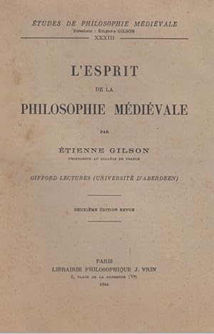 L'esprit de la philosophie médiévale