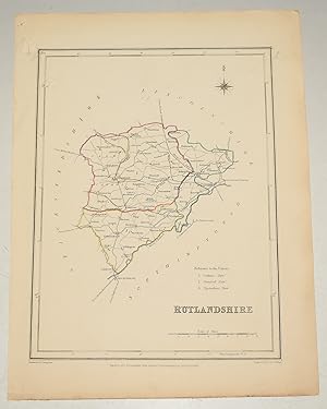 Bild des Verkufers fr ORIGINAL ENGRAVED MAP OF RUTLANDSHIRE. Engraved for LEWIS&apos;s ?Topographical Dictionary? and drawn by R. Creighton. From: ?AN ATLAS comprising Maps of the Several Counties, divided into Unions?.?. zum Verkauf von PROCTOR / THE ANTIQUE MAP & BOOKSHOP