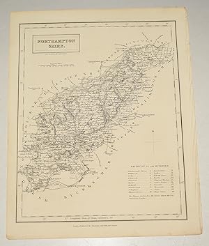 Bild des Verkufers fr ORIGINAL ENGRAVED ANTIQUE MAP OF NORTHAMPTONSHIRE. zum Verkauf von PROCTOR / THE ANTIQUE MAP & BOOKSHOP