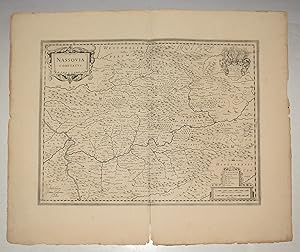 Bild des Verkufers fr Original Engraved Antique Map of Nassovia Comitatus (County of Nassau.) Map shows Nordrhein-Westfalen with Siegen Rheinlandpfalz with Koblenz and Hessen with Wiesbaden. zum Verkauf von PROCTOR / THE ANTIQUE MAP & BOOKSHOP