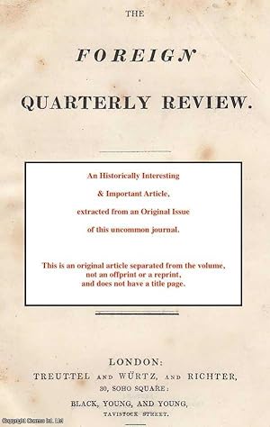 Seller image for French novels. An uncommon original article from the Foreign Quarterly Review 1832. for sale by Cosmo Books