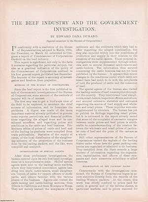 Imagen del vendedor de The Beef Industry and the Government Investigation; Bureau of Corporations. An original article from the American Review of Reviews, 1905. a la venta por Cosmo Books