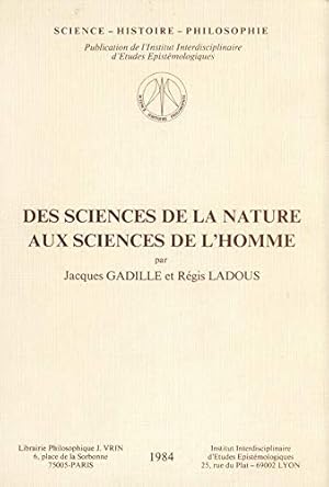 Image du vendeur pour Des sciences de la nature aux sciences de l'homme mis en vente par Ammareal