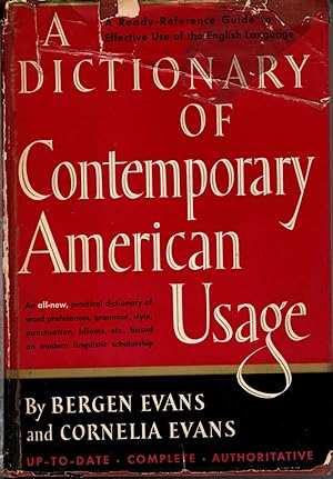 Seller image for A DICTIONARY OF CONTEMPORARY AMERICAN USAGE for sale by The Reading Well Bookstore