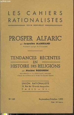 Seller image for Les cahiers rationalistes n149 Septembre-Octobre 1955 : Prosper Alfaric - Tendances rcentes en histoire des religions for sale by Le-Livre