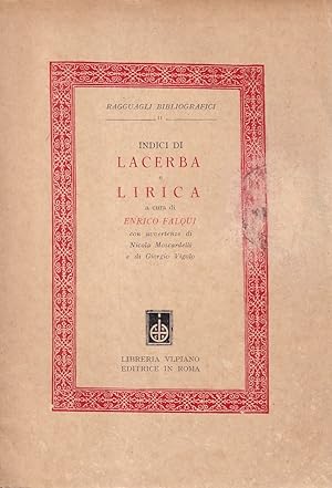 Imagen del vendedor de Indici di Lacerba e lirica a la venta por Il Salvalibro s.n.c. di Moscati Giovanni