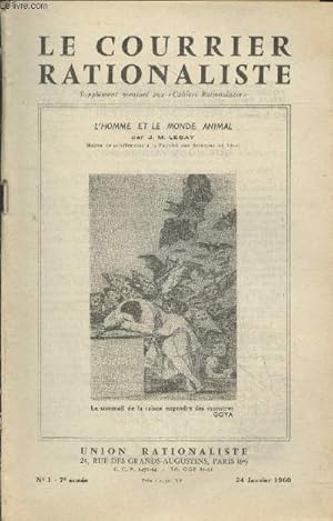 Image du vendeur pour Les cahiers rationalistes n1 - 7e anne 24 Janvier 1960 : L'homme et le monde animal mis en vente par Le-Livre