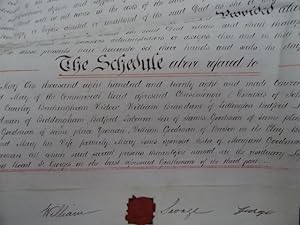 Handschriftlicher Kaufvertrag zwischen den Nachlassverwaltern Thomas Abraham u. William Savage un...