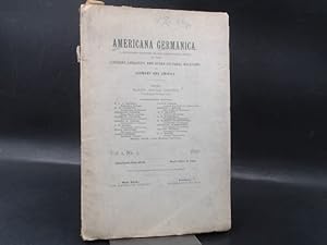 Americana Germanica. Vol. I, No. 3. 1897.