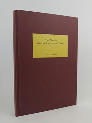 Imagen del vendedor de Vom Werden eines niederdeutschen Verlages. a la venta por ANTIQUARIAT Franke BRUDDENBOOKS