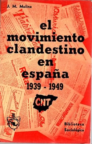Seller image for El movimineto clandestino en Espaa 1936-1939 . for sale by Librera Astarloa