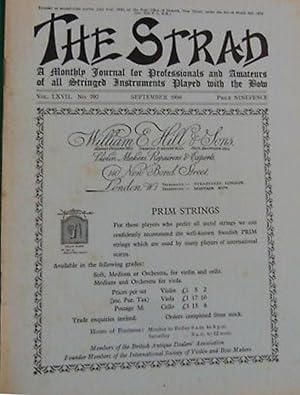 Bild des Verkufers fr The Strad September 1956 A Monthly Journal For Professionals And Amateurs Of All Stringed Instruments Played With The Bow zum Verkauf von Shore Books