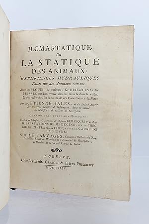 Haemastatique, ou La Statique des animaux