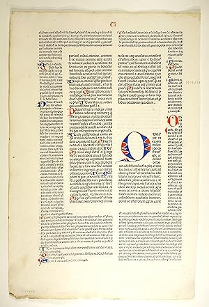 Bild des Verkufers fr Decretum. Mit Kommentar von Johannes Teutonicus und Bartholomaeus Brisiensis. (GW 11360, HC 7894). Eingangsblatt der Causa IV. zum Verkauf von Versandantiquariat Christine Laist