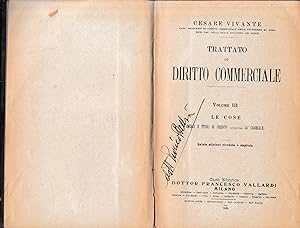 Trattato di Diritto Commerciale, vol. 3^: le cose. Un volume