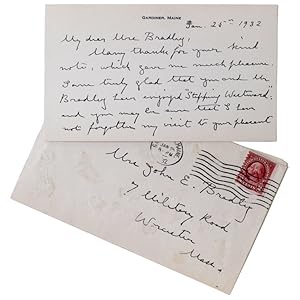 AUTOGRAPH NOTECARD SIGNED BY LAURA E. RICHARDS