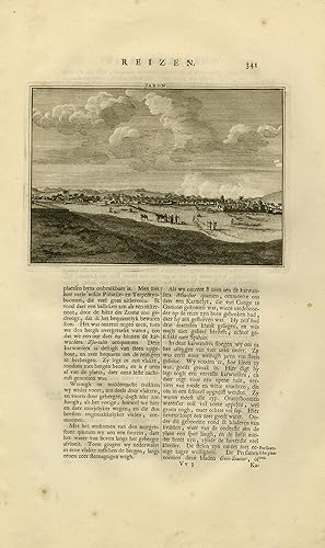Antique Print-Topography-View of the city of Jaron in Iran-De Bruyn-1711