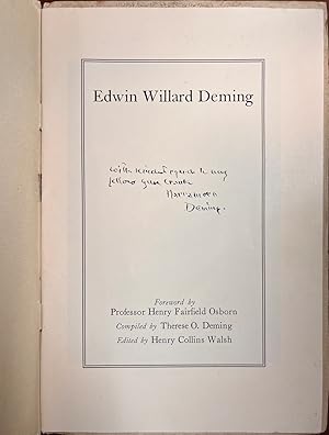 Edwin Willard Deming : foreword by Professor Henry Fairfield Osborn