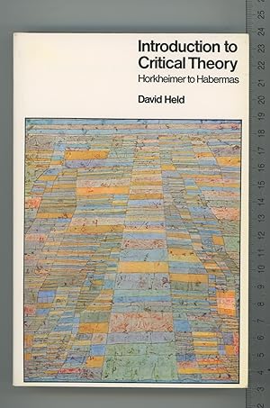 Seller image for Introduction to Critical Theory: Horkheimer to Habermas for sale by Joe Orlik Books