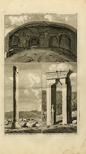 Antique Print-Topography-archeology-Three views in Persepolis-De Bruyn-1711
