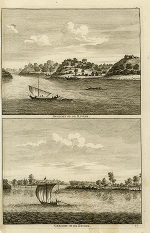 Antique Print-Topography-Two views of rivers in Russia-De Bruyn-1711