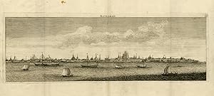 Antique Print-Topography-View of the city of Astrakan in Russia-De Bruyn-1711