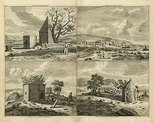 Antique Print-Cemeteries at Jediekombet and Piedrakoes mountain-De Bruyn-1711